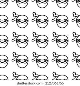 Ninja warrior seamless pattern vector illustration.