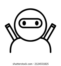 Ninja warrior sign. Outline or linear icon.