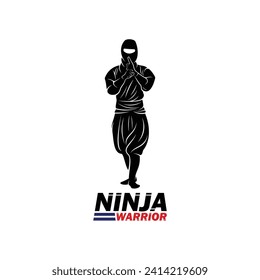 Ninja warrior silhouette vector illustration design