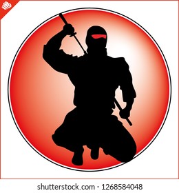 Ninja warrior simbol emblem.