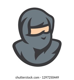 Ninja Warrior Vector Cartoon Illustration sign