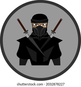 Un guerrero ninja. Ilustración vectorial.