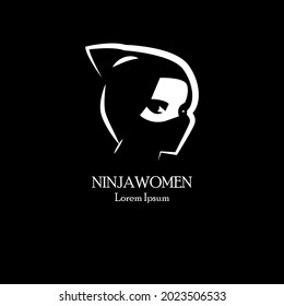 Ninja warriors. Masked knight with super ability to run and sneak. female ninja