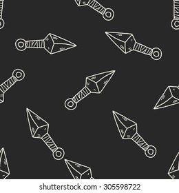 ninja weapon doodle seamless pattern background