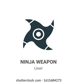 Ninja weapon glyph icon vector on white background. Flat vector ninja weapon icon symbol sign from modern user collection for mobile concept and web apps design.