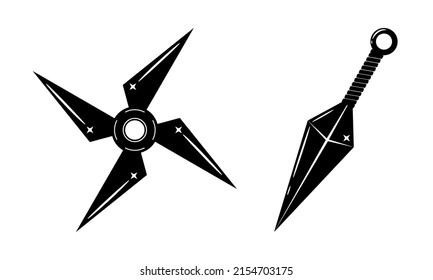 Ninja Weapon Kunai Blade Shuriken Star Stock Vector (Royalty Free ...