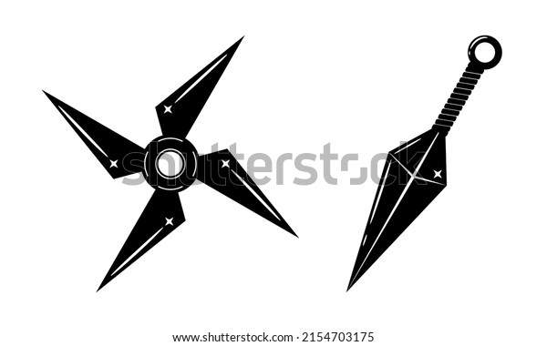 Ninja Weapon Kunai Blade Shuriken Star Stock Vector (royalty Free 