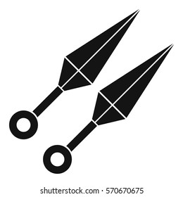 Ninja weapon kunai, throwing knives icon. Simple illustration of ninja weapon kunai, throwing knives vector icon for web
