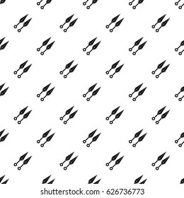 Ninja weapon kunai, throwing knives pattern seamless in simple style vector illustration