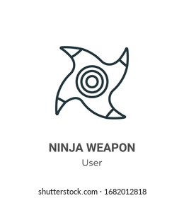 Ninja-Waffe umreißen Vektorillustration Symbol. Dünnline schwarze Ninja-Waffe Symbol, einfache flache Vektorillustration Elementgrafik aus bearbeitbarem Benutzerkonzept einzeln auf weißem Hintergrund