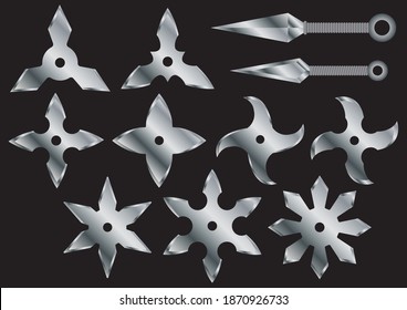Ninja weapon vector illustration collection