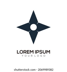 ilustración de modelo de logotipo de armas ninja