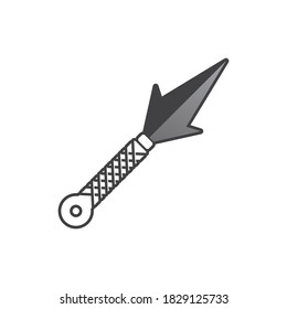 logotipo vectorial de armas ninja y símbolo 
