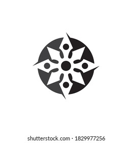 logotipo vectorial de armas ninja y símbolo 