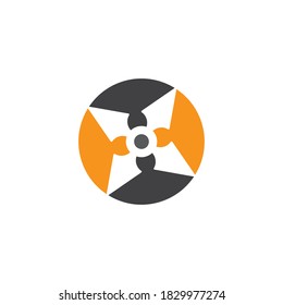 logotipo vectorial de armas ninja y símbolo 