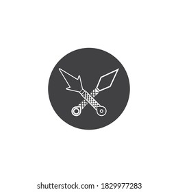 logotipo vectorial de armas ninja y símbolo 