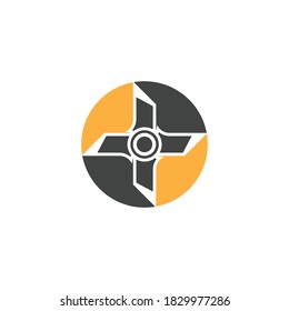 Ninja-Waffen-Vektorlogo und Symbol 