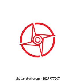 logotipo vectorial de armas ninja y símbolo 