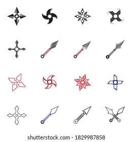 logotipo vectorial de armas ninja y símbolo 