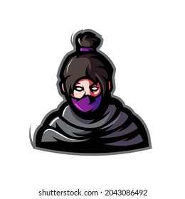 Ninja wraith gaming mascot logo design illustration vector isolated on white background 