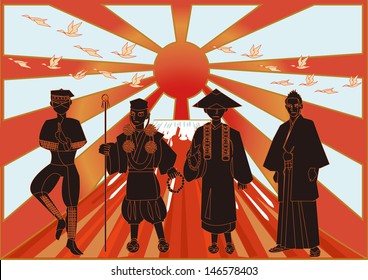 ninja,monk,priest,samurai.