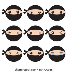 Ninjas In Different Facial Expressions