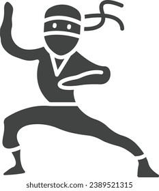 Imagen vectorial de icono de Ninjutsu. Adecuado para aplicaciones web móviles y medios de impresión.