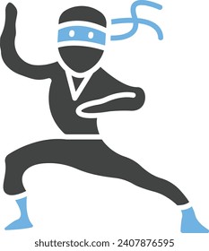 Imagen vectorial de icono de Ninjutsu. Adecuado para aplicaciones web móviles y medios de impresión.