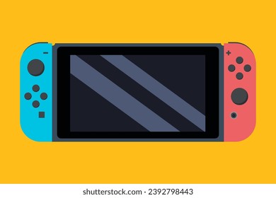Nintendo game console vector with Joy‑Cons front view. Indonesia - 25 November 2023.
