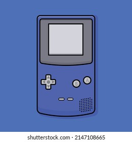 Nintendo GameBoy Console Vector Illustration. Retro handheld video game console