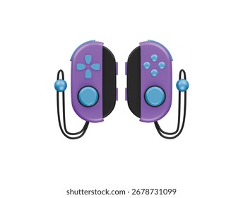 Icono de juego de Nintendo Joycon Ilustración 3D Render