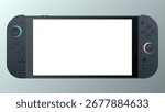 Nintendo switch 2 with blank screen on white background. vector.