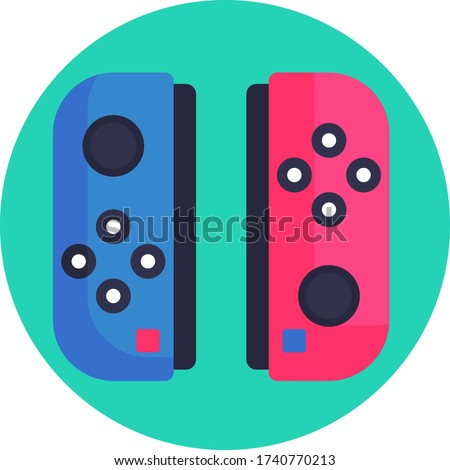 Nintendo Switch Console Gaming icons set vector illustration video-games games console gamer