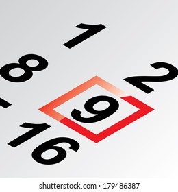 ninth day of the calendar vector