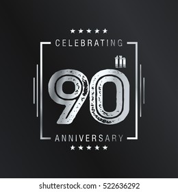 Ninty anniversary celebration logotype. 90th anniversary logo collection. Anniversary label. Anniversary logo template. Anniversary sign. Vector Illustration