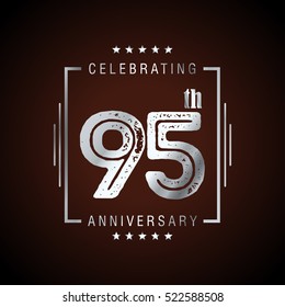 Ninty Five anniversary celebration logotype. 95th anniversary logo collection. Anniversary label. Anniversary logo template. Anniversary sign. Vector Illustration