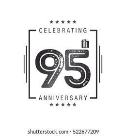 Ninty FIve anniversary celebration logotype. 95th anniversary logo collection. Anniversary label. Anniversary logo template. Anniversary sign. Vector Illustration