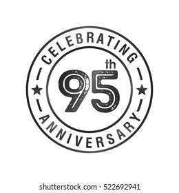 Ninty FIve anniversary celebration logotype. 95th anniversary logo collection. Anniversary label. Anniversary logo template. Anniversary sign. Vector Illustration