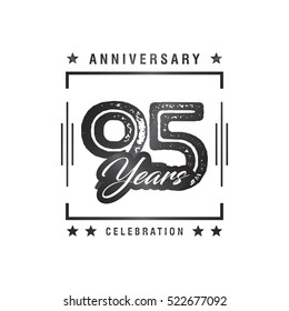 Ninty FIve years anniversary celebration logotype. 95th year anniversary logo collection. Anniversary label. Anniversary logo template. Anniversary sign. Vector Illustration