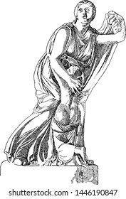 Niobe Daughter vintage engraved illustration. 