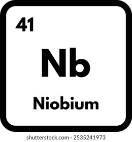 Niobium chemical element icon isolated on white background . Niobium icon vector