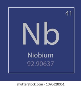 Niobium Nb chemical element icon- vector illustration