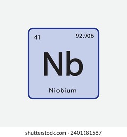 Niobium periodic table icon vector logo design template