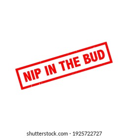 NIP EN EL signo del sello del rectángulo gris rojo BUD.