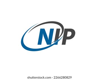 NIP letter creative modern elegant swoosh logo design