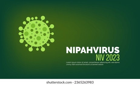 Nipah virus concept. illness outbreak. pandemic. Microscope virus close up Design for poster banner social media post