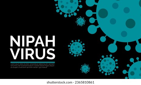 Nipah virus concept. illness outbreak. pandemic. Microscope virus close up Design for poster banner social media post