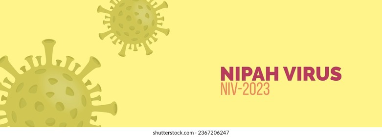 Nipah virus concept. illness outbreak. pandemic. Microscope virus close up Design for poster banner social media post