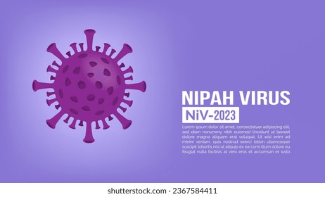 Nipah virus concept. illness outbreak. pandemic. Microscope virus close up Design for poster banner social media post
