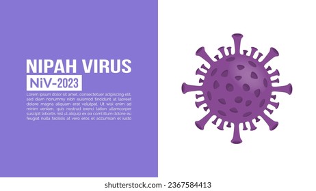 Nipah virus concept. illness outbreak. pandemic. Microscope virus close up Design for poster banner social media post
